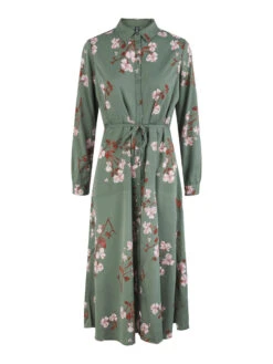 Pieces PCGYLLIAN MIDI DRESS -Piece Clothing Shop 17110713 LaurelWreath 963005 001