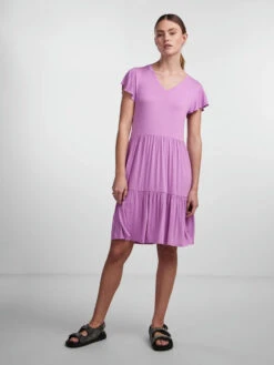 Pieces PCNEORA TIERED MINI DRESS -Piece Clothing Shop 17125647 Violet 005