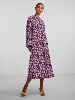 Pieces PCATHENA MIDI DRESS -Piece Clothing Shop 17130307 BegoniaPink 980382 005