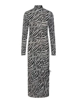 Pieces PCNALA MIDI DRESS -Piece Clothing Shop 17132358 MediumGreyMelange 991085 001