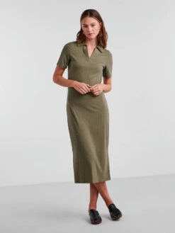 Pieces PCKYLIE MIDI DRESS -Piece Clothing Shop 17132570 DeepLichenGreen 005