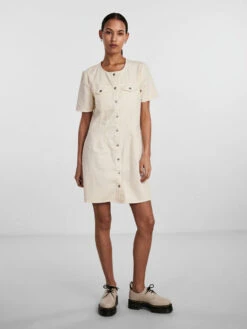 Pieces PCTARA DENIM DRESS -Piece Clothing Shop 17133341 WhitecapGray 005