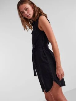 Pieces PCOSALINA DENIM DRESS -Piece Clothing Shop 17133490 Black 006
