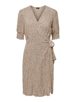 Pieces PCTALA WRAP DRESS -Piece Clothing Shop 17133694 SilverMink 1008114 001