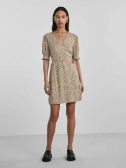 Pieces PCTALA WRAP DRESS -Piece Clothing Shop 17133694 SilverMink 1008114 005