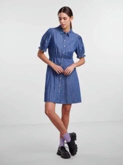 Pieces PCHOPE DENIM DRESS -Piece Clothing Shop 17134387 MediumBlueDenim 005