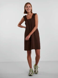 Pieces PCLORI MINI DRESS -Piece Clothing Shop 17134562 ChicoryCoffee 005