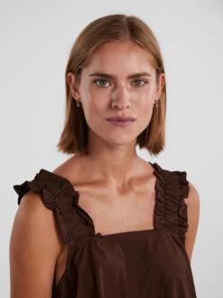 Pieces PCLORI MINI DRESS -Piece Clothing Shop 17134562 ChicoryCoffee 006