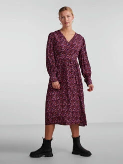 Pieces PCBESSIE MIDI DRESS -Piece Clothing Shop 17134960 RedOrange 1009845 005