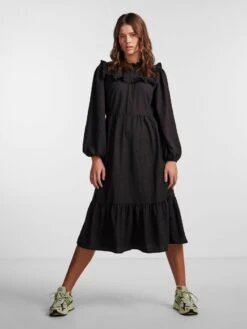 Pieces PCBRIANNA MIDI DRESS -Piece Clothing Shop 17135041 Black 005
