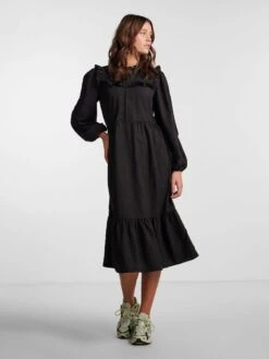 Pieces PCBRIANNA MIDI DRESS -Piece Clothing Shop 17135041 Black 007