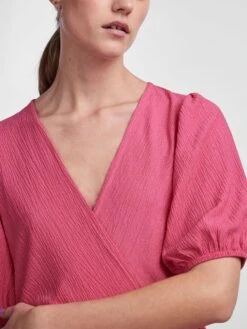 Pieces PCLUNA PUFF SLEEVED DRESS -Piece Clothing Shop 17135423 BeetrootPurple 006