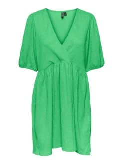 Pieces PCLUNA PUFF SLEEVED DRESS -Piece Clothing Shop 17135423 IrishGreen 001