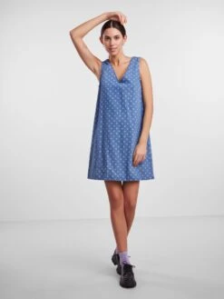 Pieces PCNURSEL SPENCER DRESS -Piece Clothing Shop 17135442 MediumBlueDenim 1013080 005