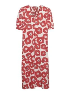 Pieces PCKHALIA MIDI DRESS -Piece Clothing Shop 17137911 PoppyRed 1028482 002