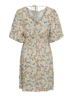 Pieces PCKORINE PUFF SLEEVED DRESS -Piece Clothing Shop 17137962 VanillaIce 1028723 002