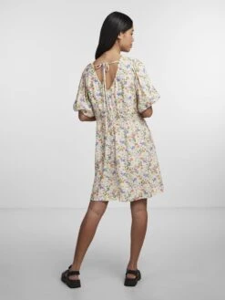 Pieces PCKORINE PUFF SLEEVED DRESS -Piece Clothing Shop 17137962 VanillaIce 1028723 004
