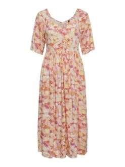 Pieces PCKALANI MIDI DRESS -Piece Clothing Shop 17138081 TropicalPeach 1029396 001