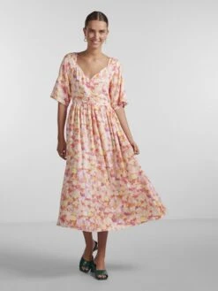 Pieces PCKALANI MIDI DRESS -Piece Clothing Shop 17138081 TropicalPeach 1029396 005