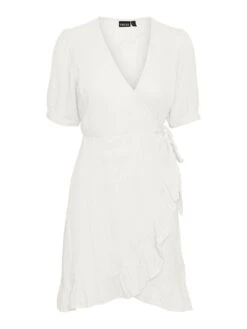 Pieces PCKIARA WRAP DRESS -Piece Clothing Shop 17138468 CloudDancer 001