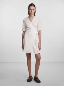 Pieces PCKIARA WRAP DRESS -Piece Clothing Shop 17138468 CloudDancer 005