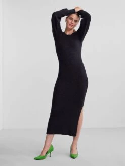 Pieces PCDICTE KNITTED DRESS -Piece Clothing Shop 17138777 Black 007