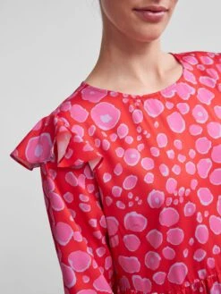 Pieces PCNELLY MIDI DRESS -Piece Clothing Shop 17138944 FlameScarlet 1035549 006