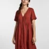 Pieces PCLAURA MINI DRESS -Piece Clothing Shop 17139338 BurntHenna 003