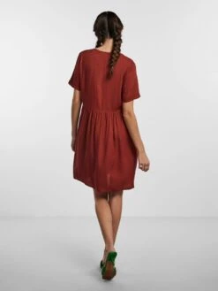 Pieces PCLAURA MINI DRESS -Piece Clothing Shop 17139338 BurntHenna 004
