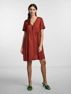 Pieces PCLAURA MINI DRESS -Piece Clothing Shop 17139338 BurntHenna 005
