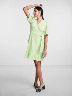 Pieces PCLOUISE WRAP DRESS -Piece Clothing Shop 17139342 ParadiseGreen 005