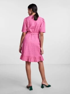 Pieces PCLOUISE WRAP DRESS -Piece Clothing Shop 17139342 ShockingPink 004