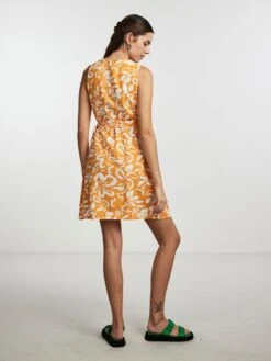 Pieces PCLARISA WRAP DRESS -Piece Clothing Shop 17139689 FlameOrange 1040121 004