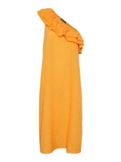 Pieces PCLARA MIDI DRESS -Piece Clothing Shop 17139706 FlameOrange 001