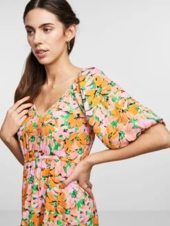 Pieces PCLOLA MIDI DRESS -Piece Clothing Shop 17139721 FlameOrange 1040187 006