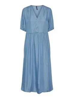 Pieces PCVILMA MIDI DRESS 12 Pieces PCVILMA MIDI DRESS -Piece Clothing Shop 17139868 LightBlueDenim 001