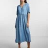 Pieces PCVILMA MIDI DRESS -Piece Clothing Shop 17139868 LightBlueDenim 003