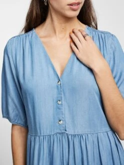 Pieces PCVILMA MIDI DRESS 11 Pieces PCVILMA MIDI DRESS -Piece Clothing Shop 17139868 LightBlueDenim 006