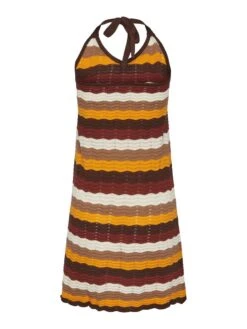 Pieces PCLANA KNITTED DRESS -Piece Clothing Shop 17140404 ChocolateFondant 1042718 002