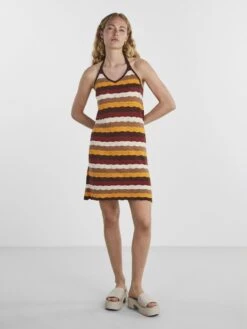 Pieces PCLANA KNITTED DRESS -Piece Clothing Shop 17140404 ChocolateFondant 1042718 005