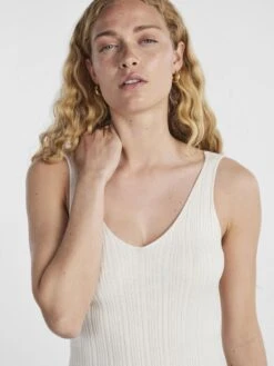 Pieces PCHALLU MIDI DRESS -Piece Clothing Shop 17140704 CloudDancer 006