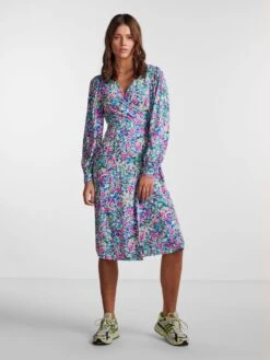 Pieces PCFANNIA WRAP DRESS -Piece Clothing Shop 17141759 BlueAtoll 1054049 005