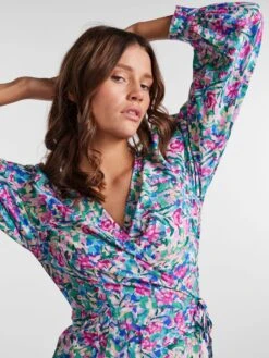 Pieces PCFANNIA WRAP DRESS -Piece Clothing Shop 17141759 BlueAtoll 1054049 006