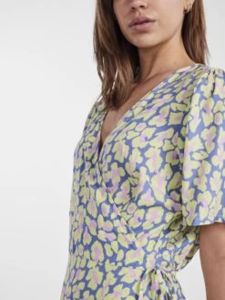 Pieces PCLINE WRAP DRESS -Piece Clothing Shop 17141842 ColonyBlue 1061894 006