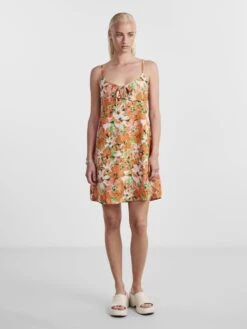 Pieces PCLOLE MINI DRESS -Piece Clothing Shop 17144396 FlameOrange 1068305 005